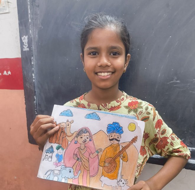Children receive educational supplies in Nayakhola